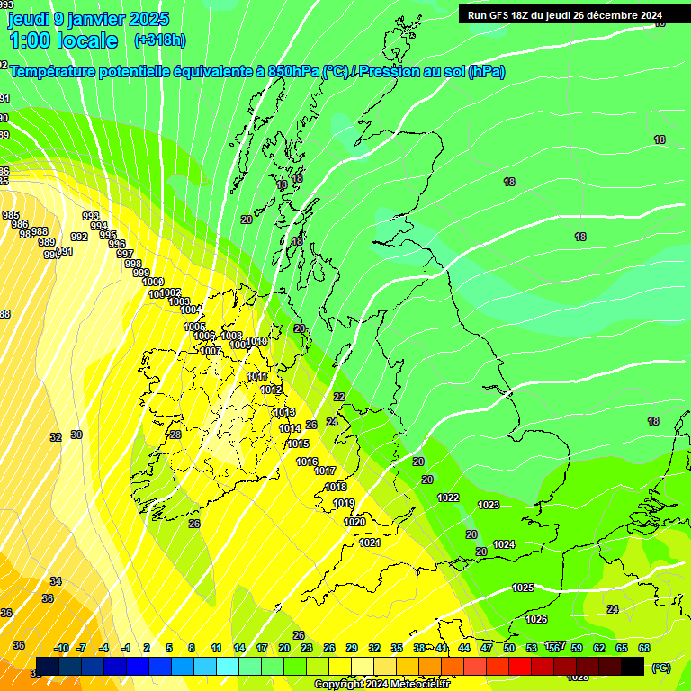 Modele GFS - Carte prvisions 