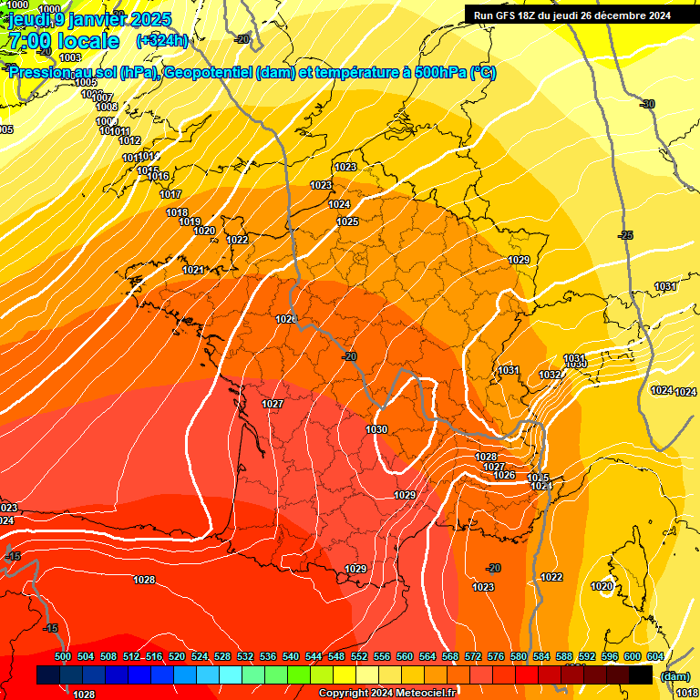 Modele GFS - Carte prvisions 