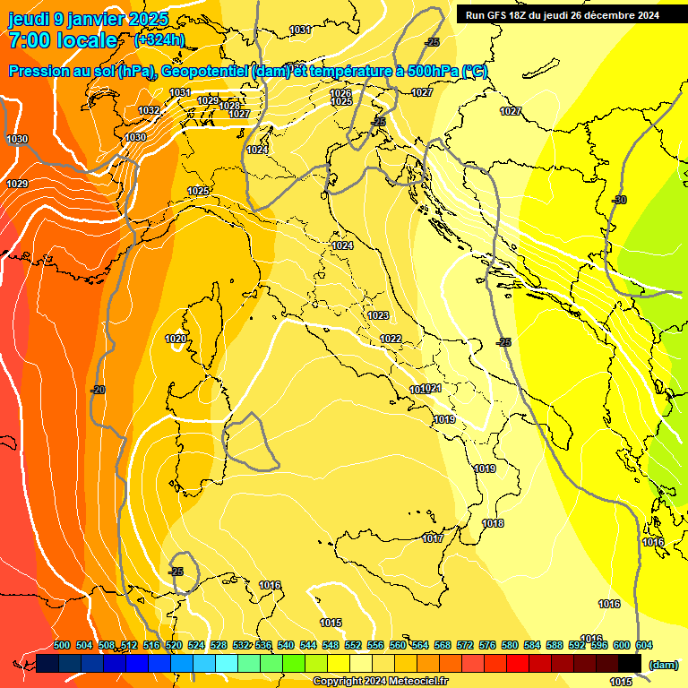 Modele GFS - Carte prvisions 