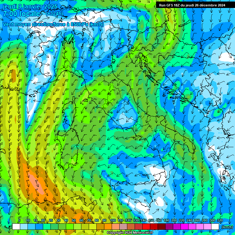 Modele GFS - Carte prvisions 