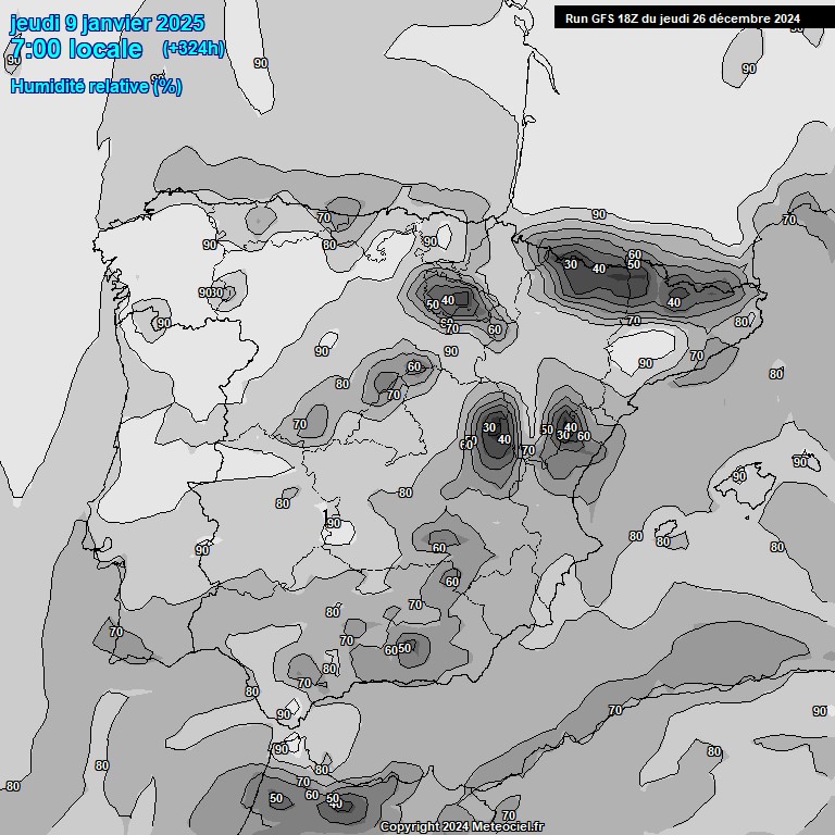 Modele GFS - Carte prvisions 