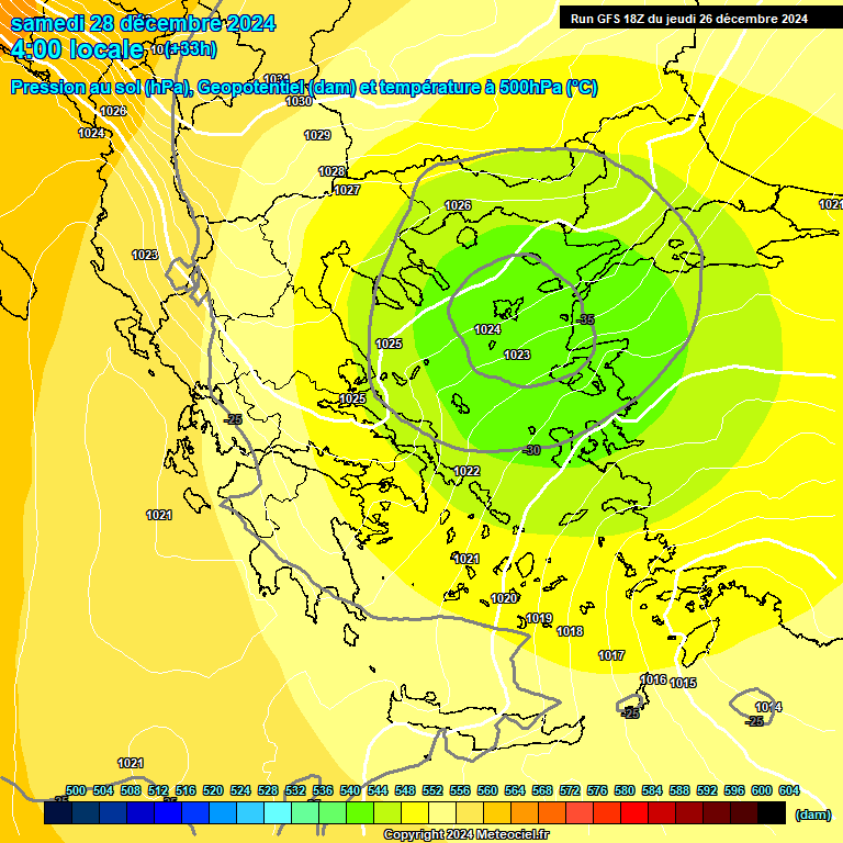 Modele GFS - Carte prvisions 