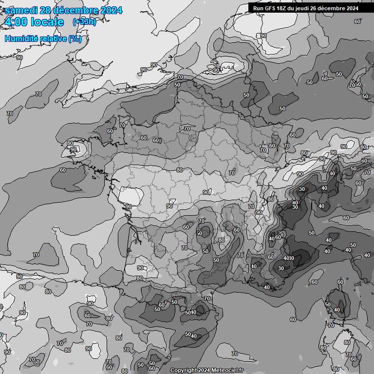 Modele GFS - Carte prvisions 