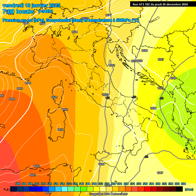 Modele GFS - Carte prvisions 