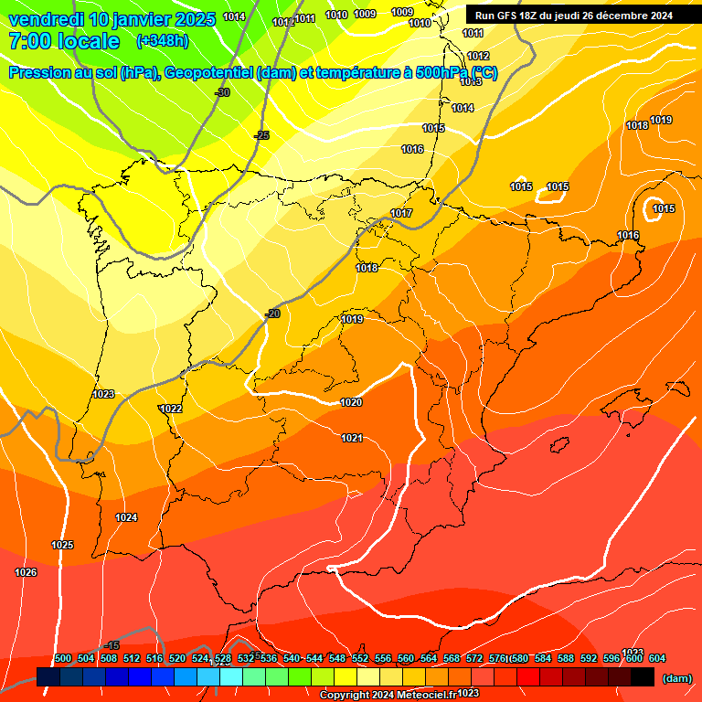 Modele GFS - Carte prvisions 