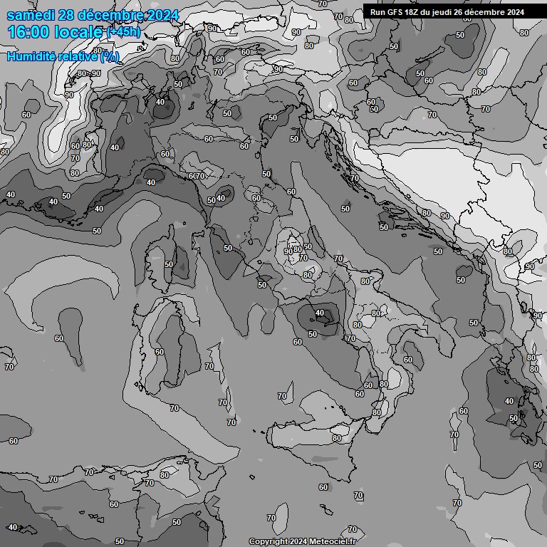 Modele GFS - Carte prvisions 