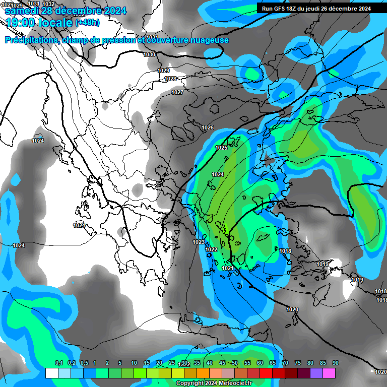 Modele GFS - Carte prvisions 