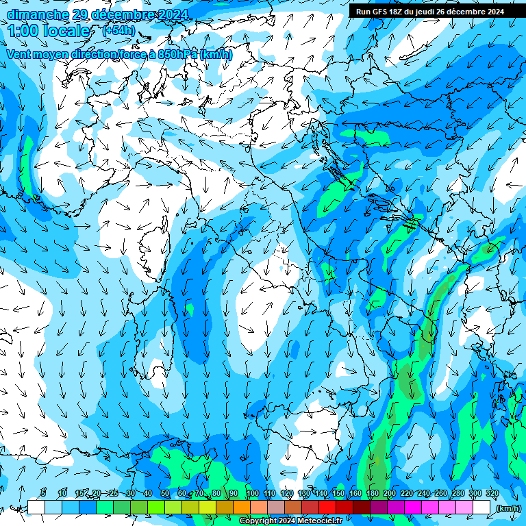 Modele GFS - Carte prvisions 