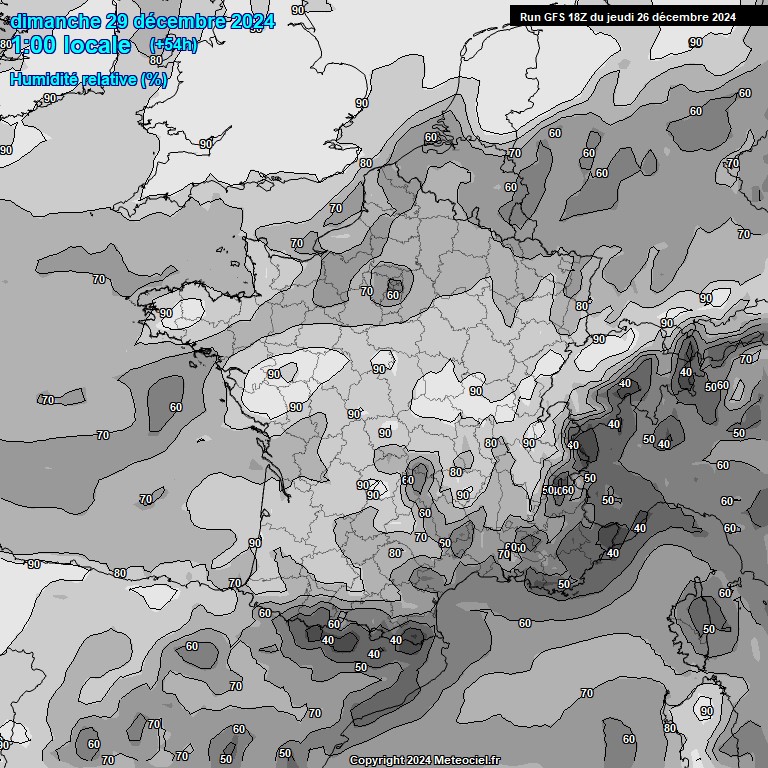 Modele GFS - Carte prvisions 