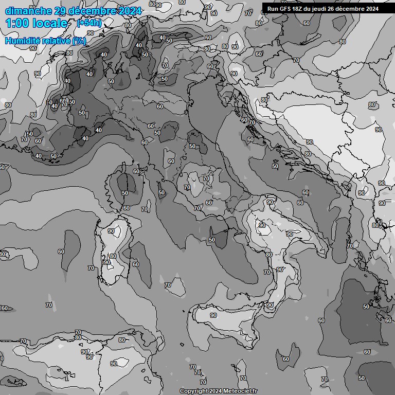 Modele GFS - Carte prvisions 