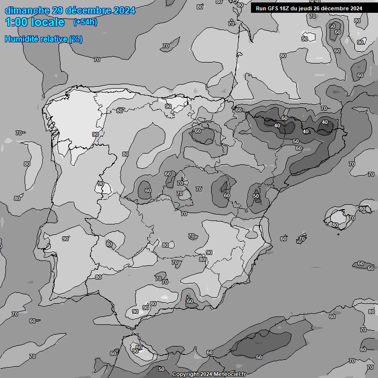 Modele GFS - Carte prvisions 