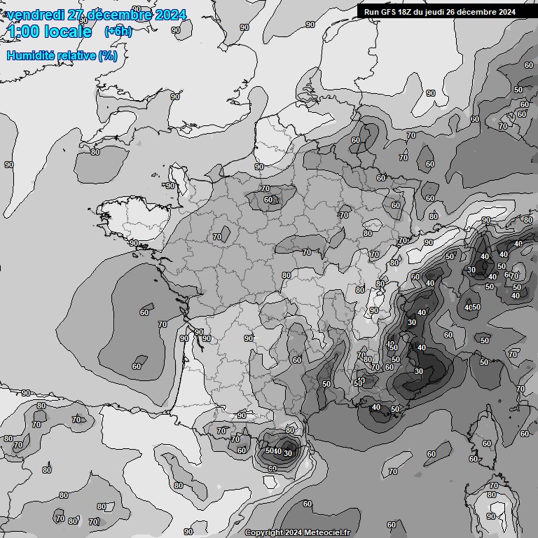 Modele GFS - Carte prvisions 