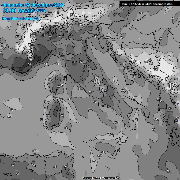 Modele GFS - Carte prvisions 