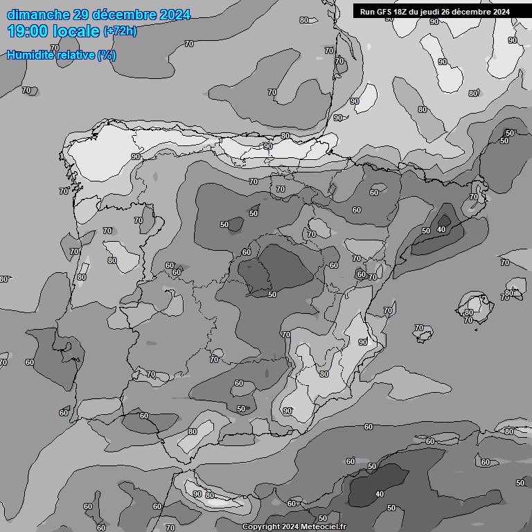 Modele GFS - Carte prvisions 