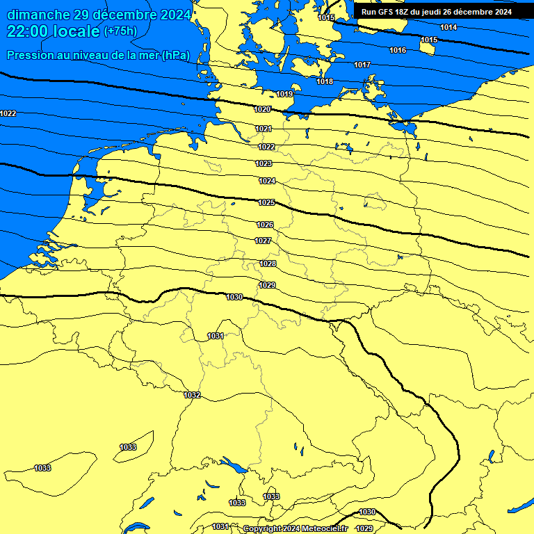 Modele GFS - Carte prvisions 