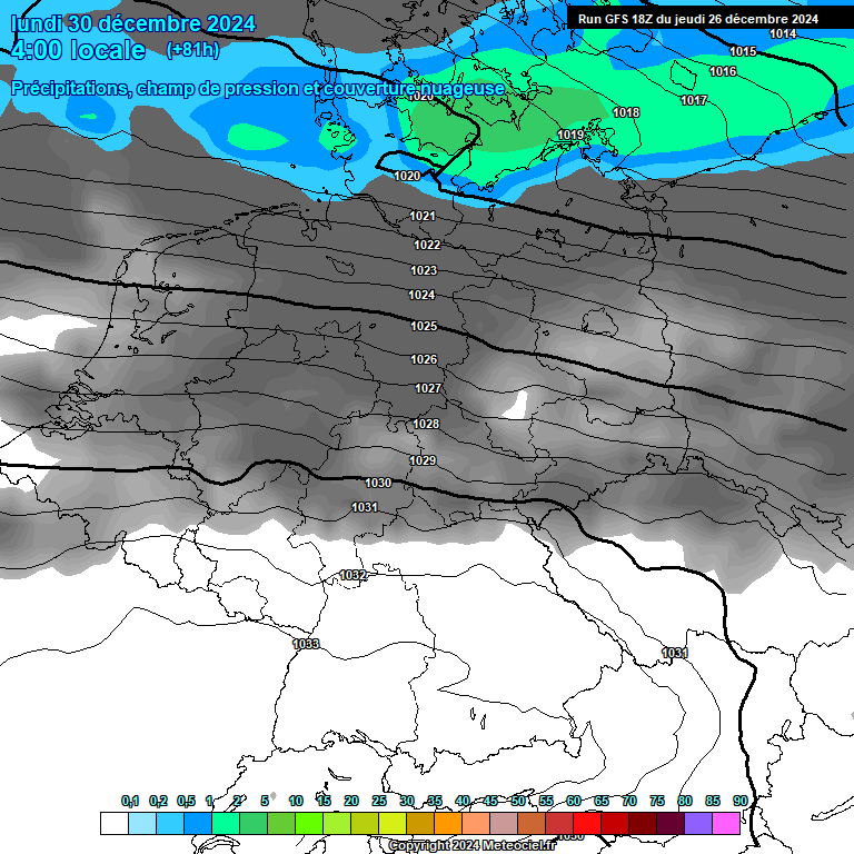 Modele GFS - Carte prvisions 