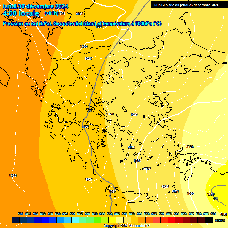 Modele GFS - Carte prvisions 