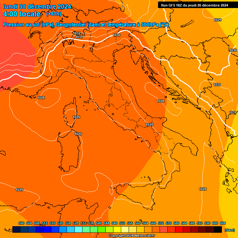 Modele GFS - Carte prvisions 