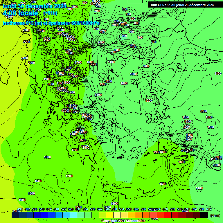 Modele GFS - Carte prvisions 