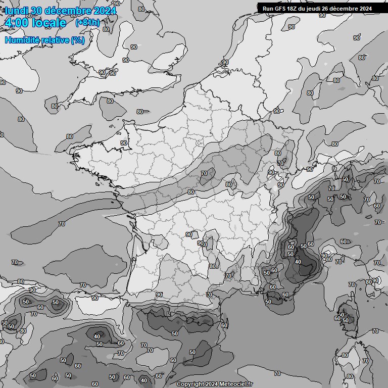 Modele GFS - Carte prvisions 