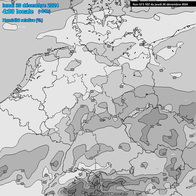 Modele GFS - Carte prvisions 