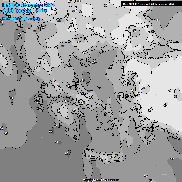 Modele GFS - Carte prvisions 