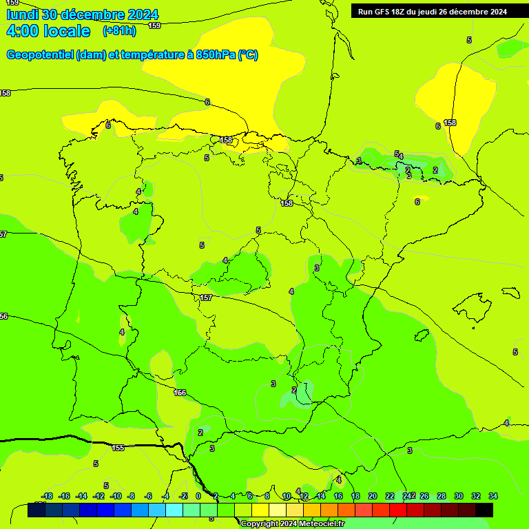 Modele GFS - Carte prvisions 