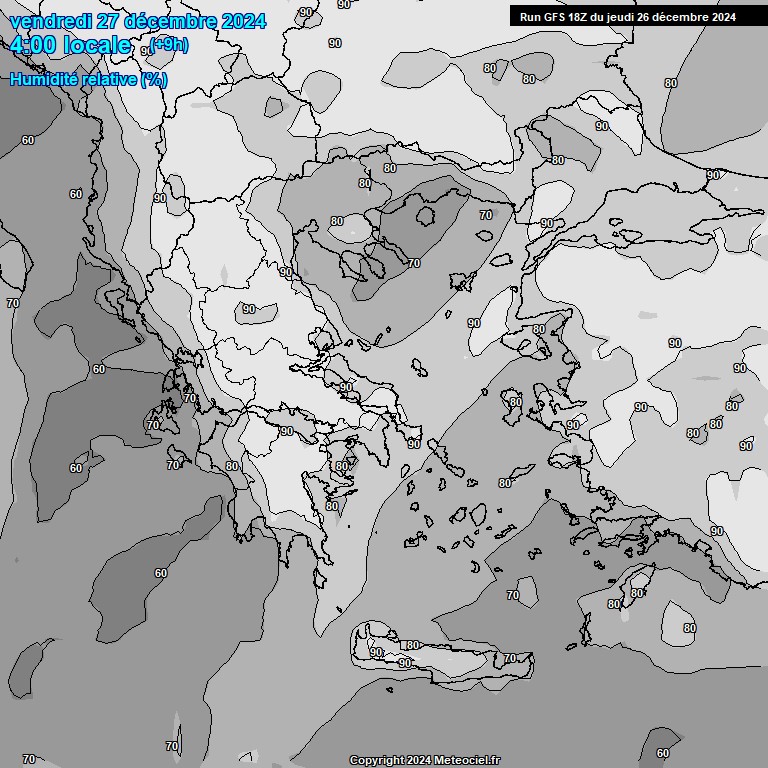 Modele GFS - Carte prvisions 