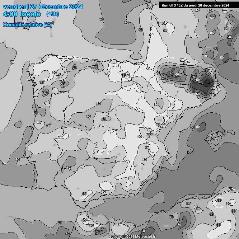 Modele GFS - Carte prvisions 