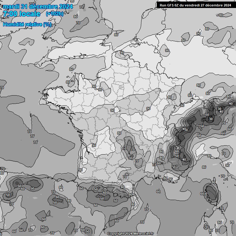 Modele GFS - Carte prvisions 