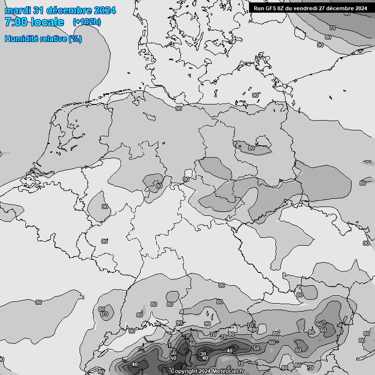 Modele GFS - Carte prvisions 