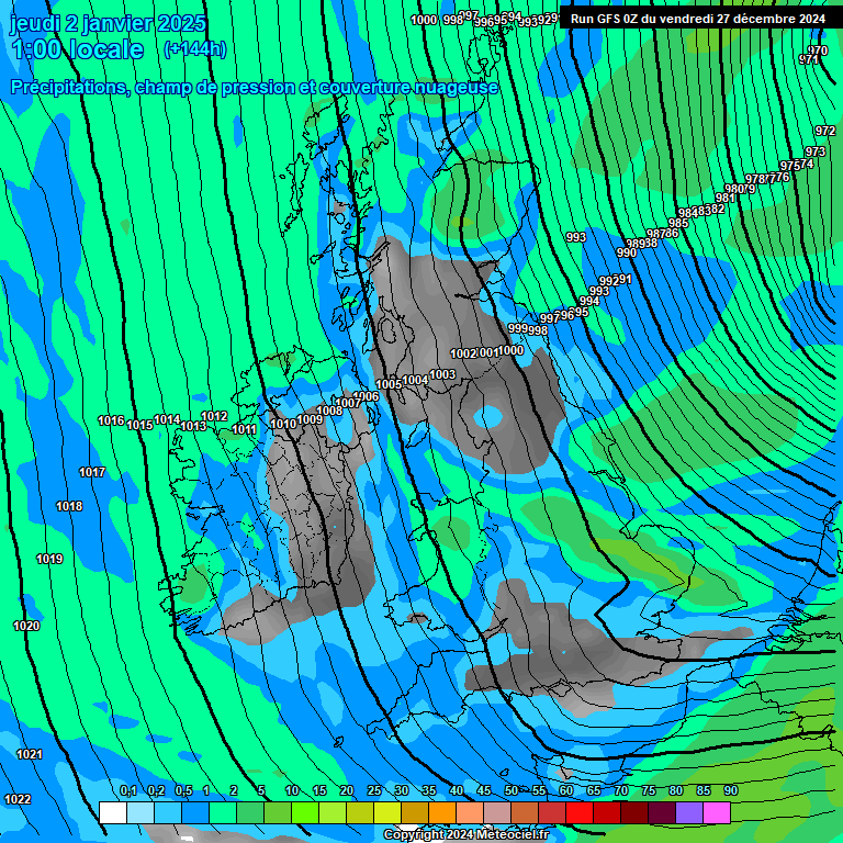 Modele GFS - Carte prvisions 