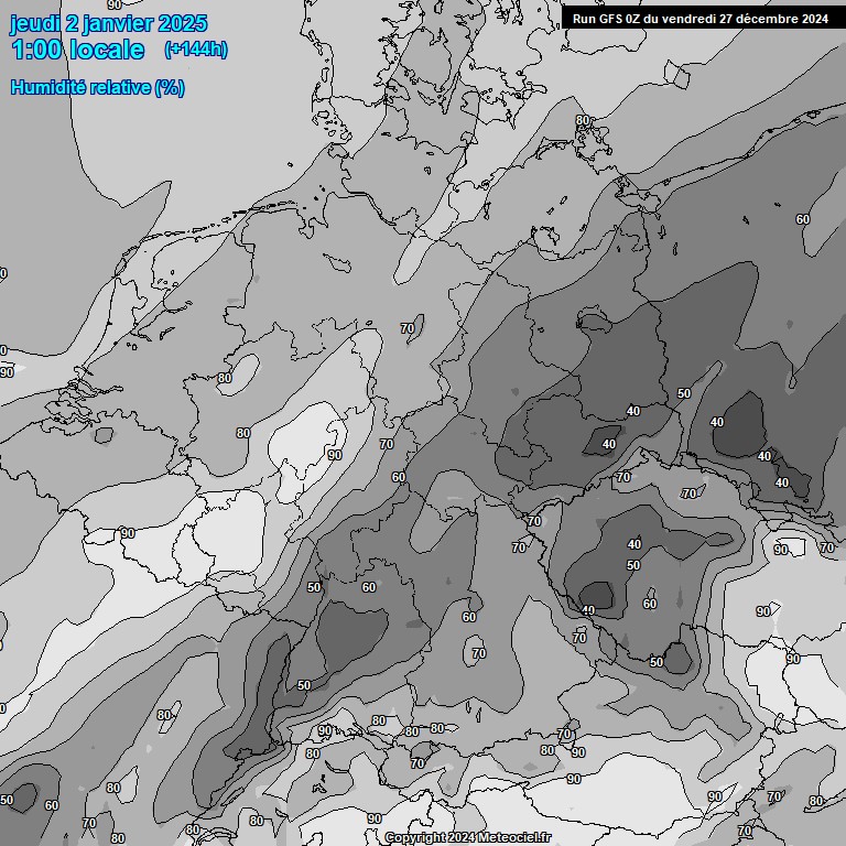 Modele GFS - Carte prvisions 