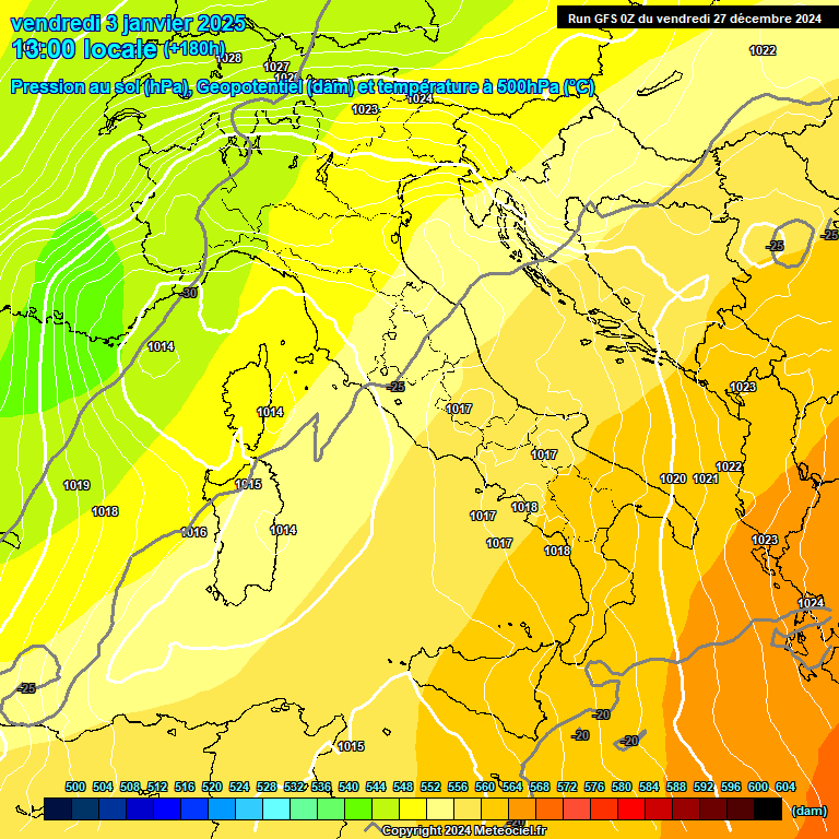 Modele GFS - Carte prvisions 