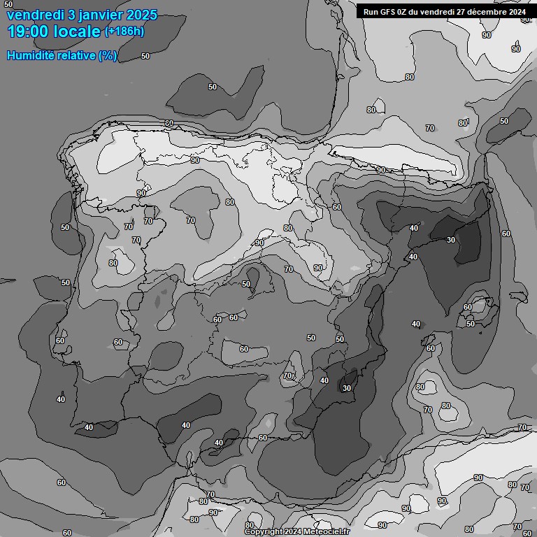 Modele GFS - Carte prvisions 