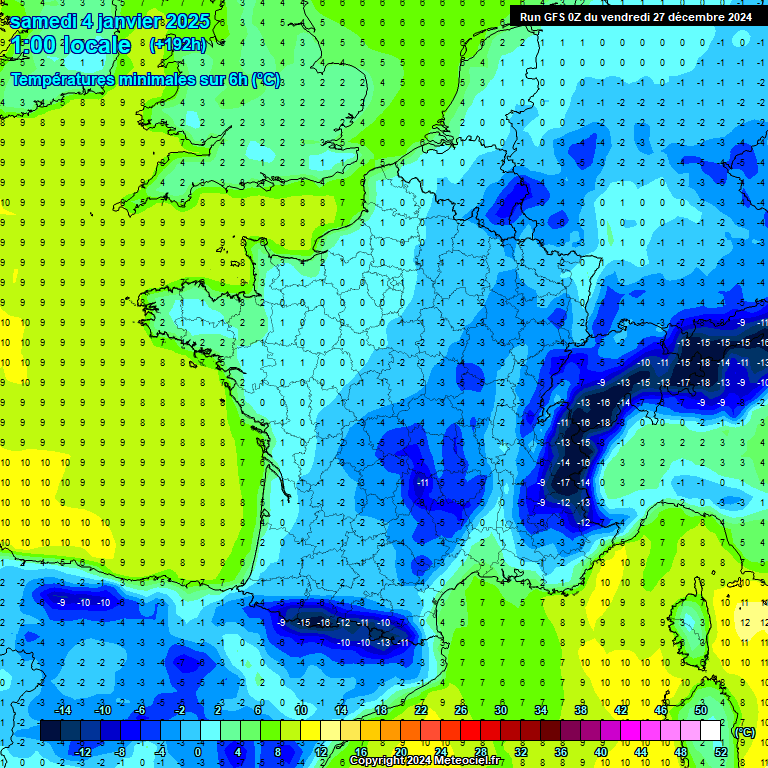 Modele GFS - Carte prvisions 