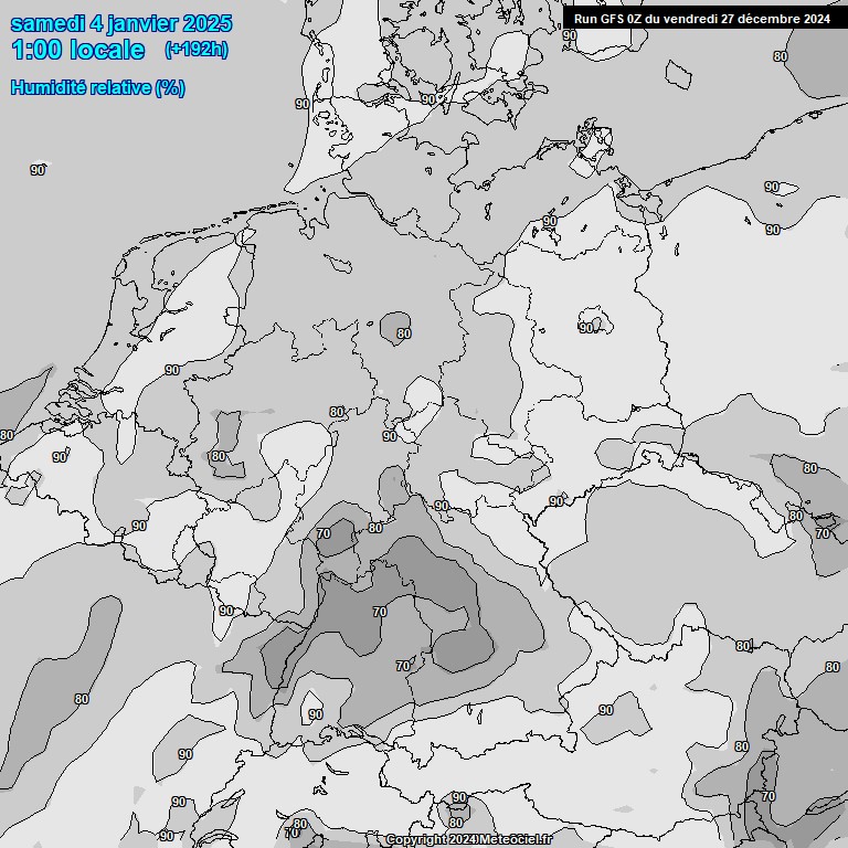 Modele GFS - Carte prvisions 