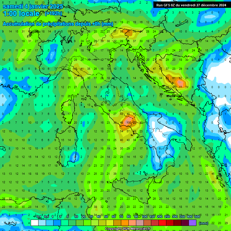 Modele GFS - Carte prvisions 