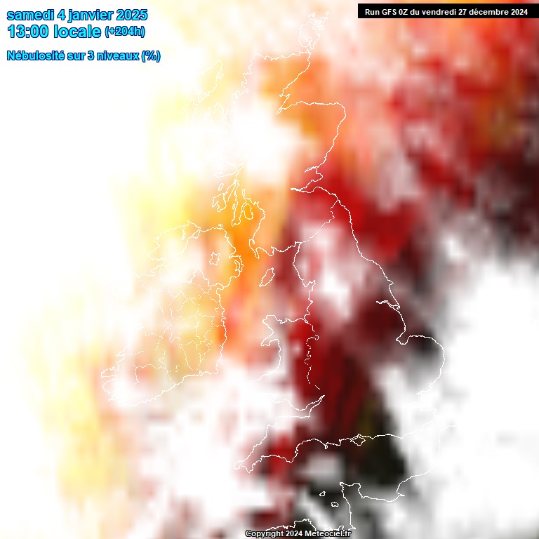 Modele GFS - Carte prvisions 