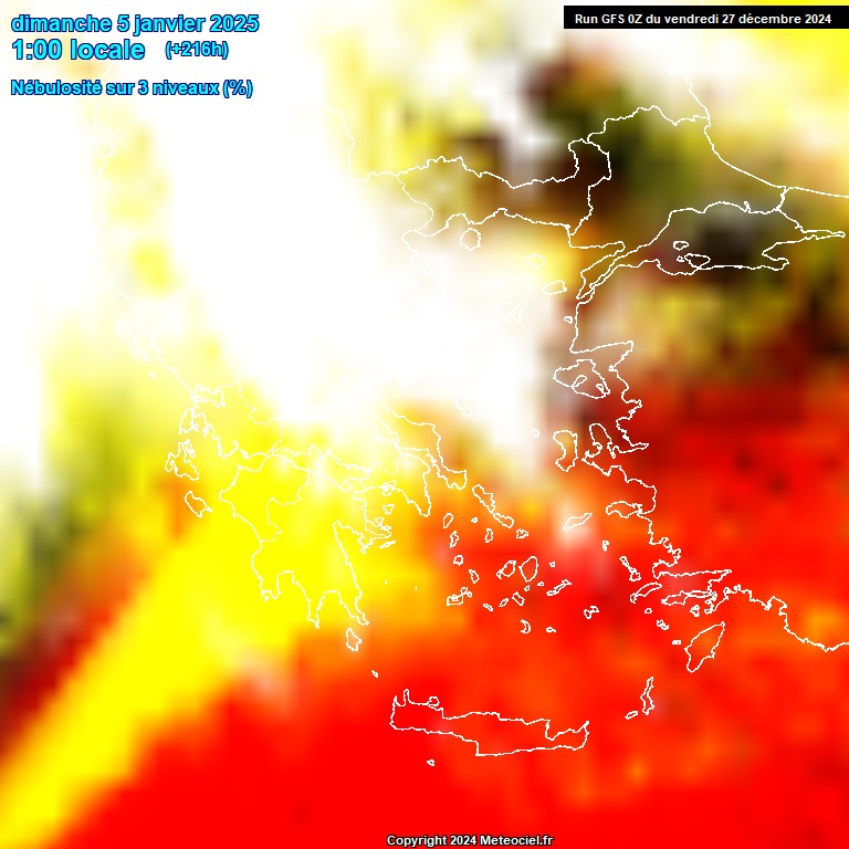 Modele GFS - Carte prvisions 