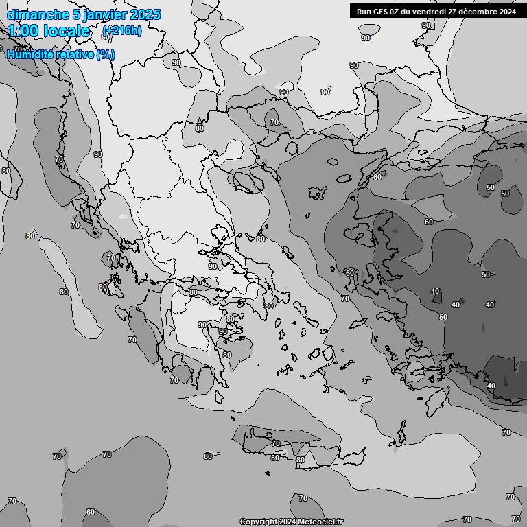 Modele GFS - Carte prvisions 