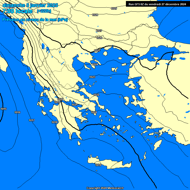 Modele GFS - Carte prvisions 