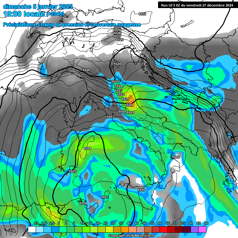 Modele GFS - Carte prvisions 