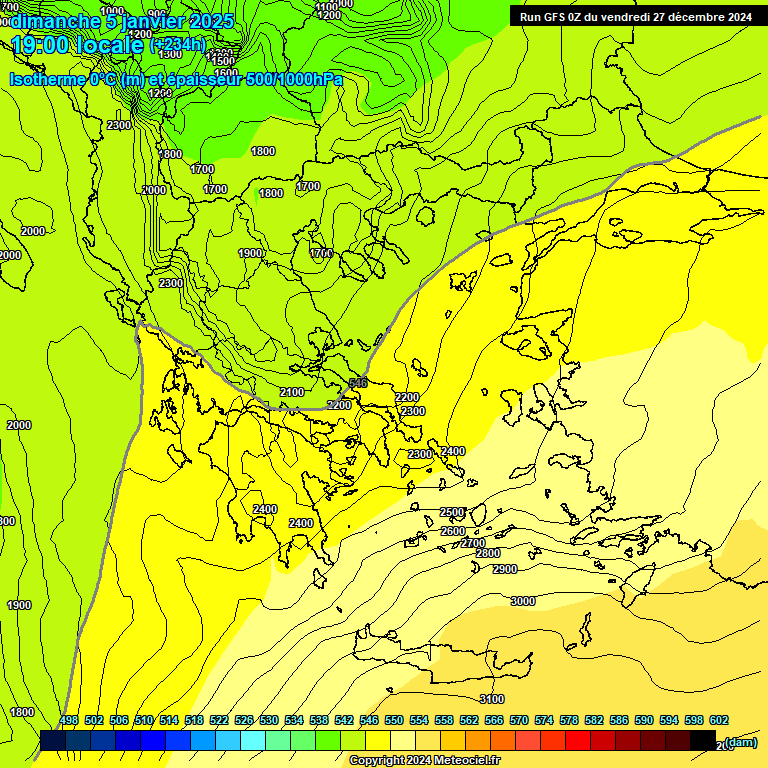 Modele GFS - Carte prvisions 