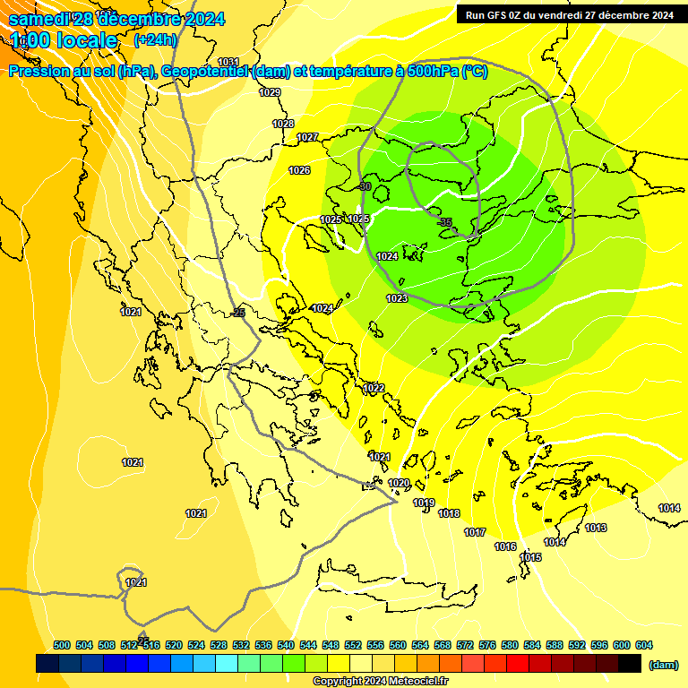 Modele GFS - Carte prvisions 