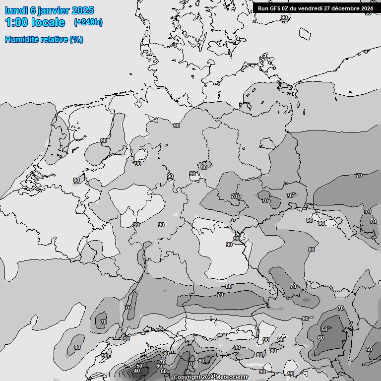 Modele GFS - Carte prvisions 