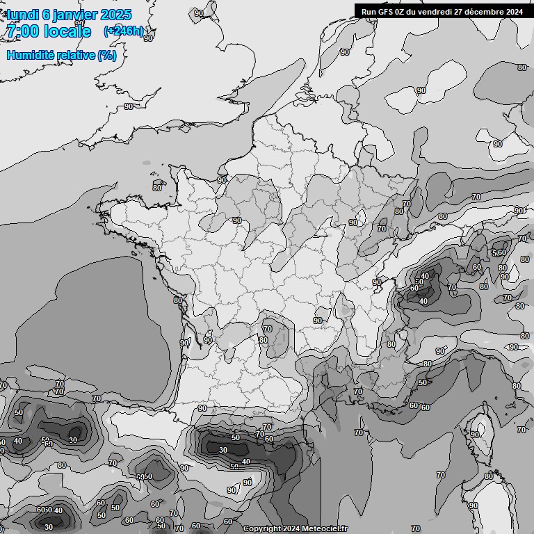 Modele GFS - Carte prvisions 