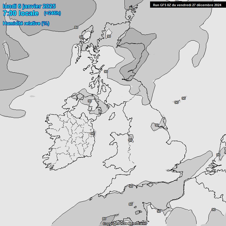 Modele GFS - Carte prvisions 