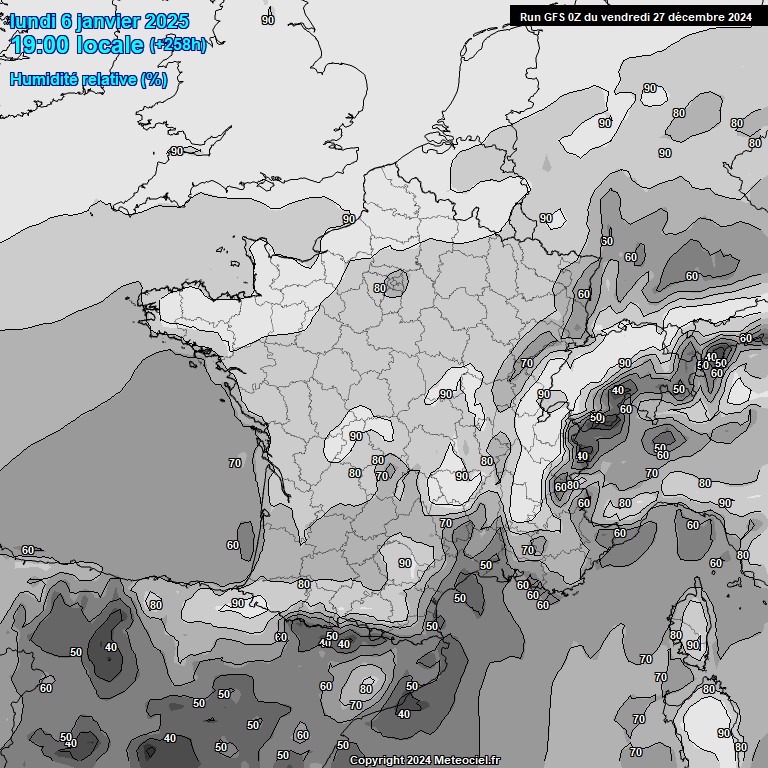 Modele GFS - Carte prvisions 