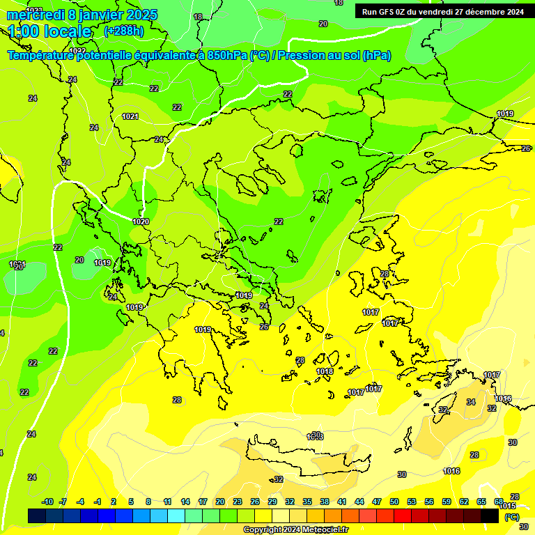 Modele GFS - Carte prvisions 